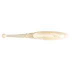 Translucent cream soft fishing lure with light tan body and round head