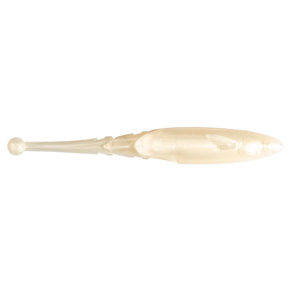 Translucent cream soft fishing lure with pale tan body and rounded head