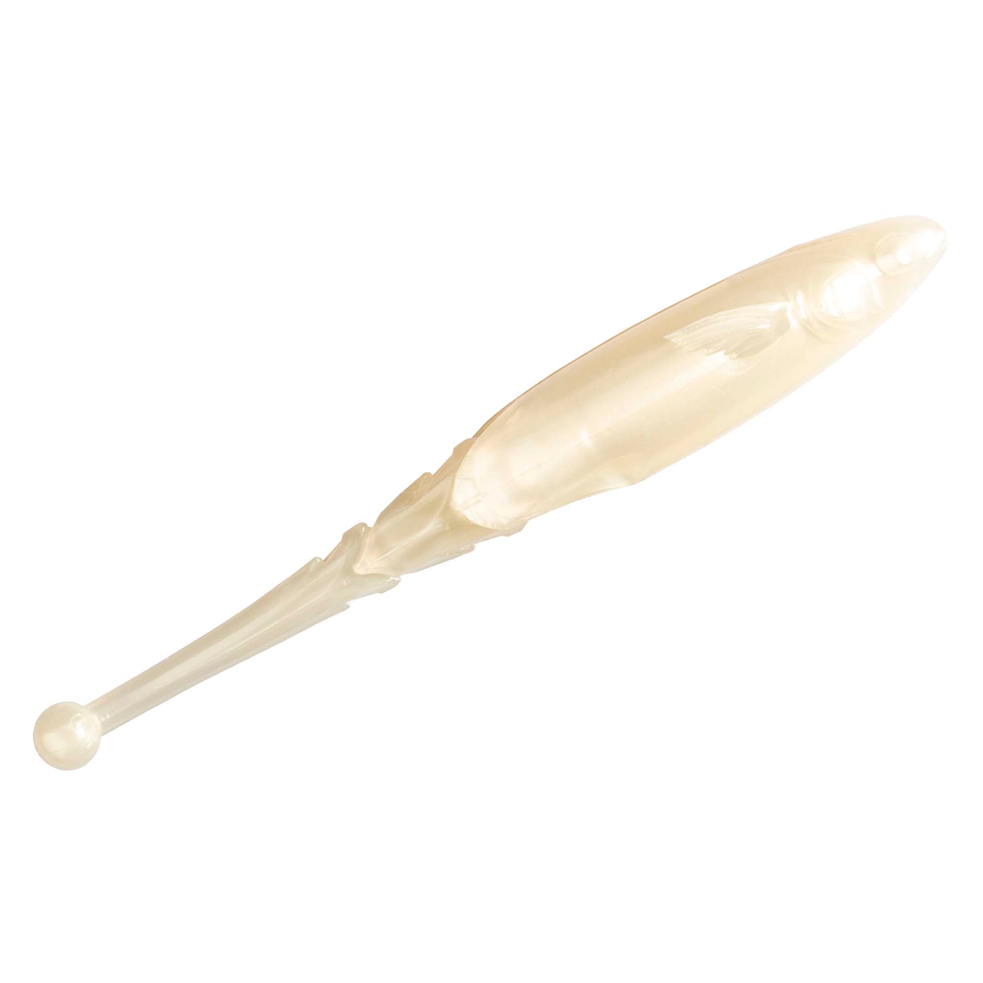 Cream translucent soft fishing lure with pale cream tail