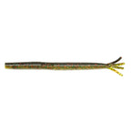 Speckled dark brown fishing lure with glitter body and forked tentacle tail