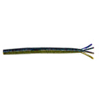 Blue fishing lure with glitter body and multi-color forked tentacle tail