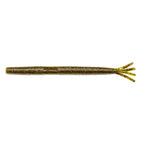 Gold-brown fishing lure with glitter body and forked tentacle tail