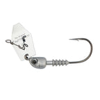BareBoneZ chatterbait with white blade, silver body, and black hook