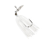 ChatterBait PZ2 fishing lure, white skirt with dark blade and black hook eye