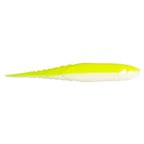 Neon yellow fishing lure with translucent white underside