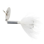 ChatterTail fishing lure: silver blade, white skirt, chrome body with raised texture