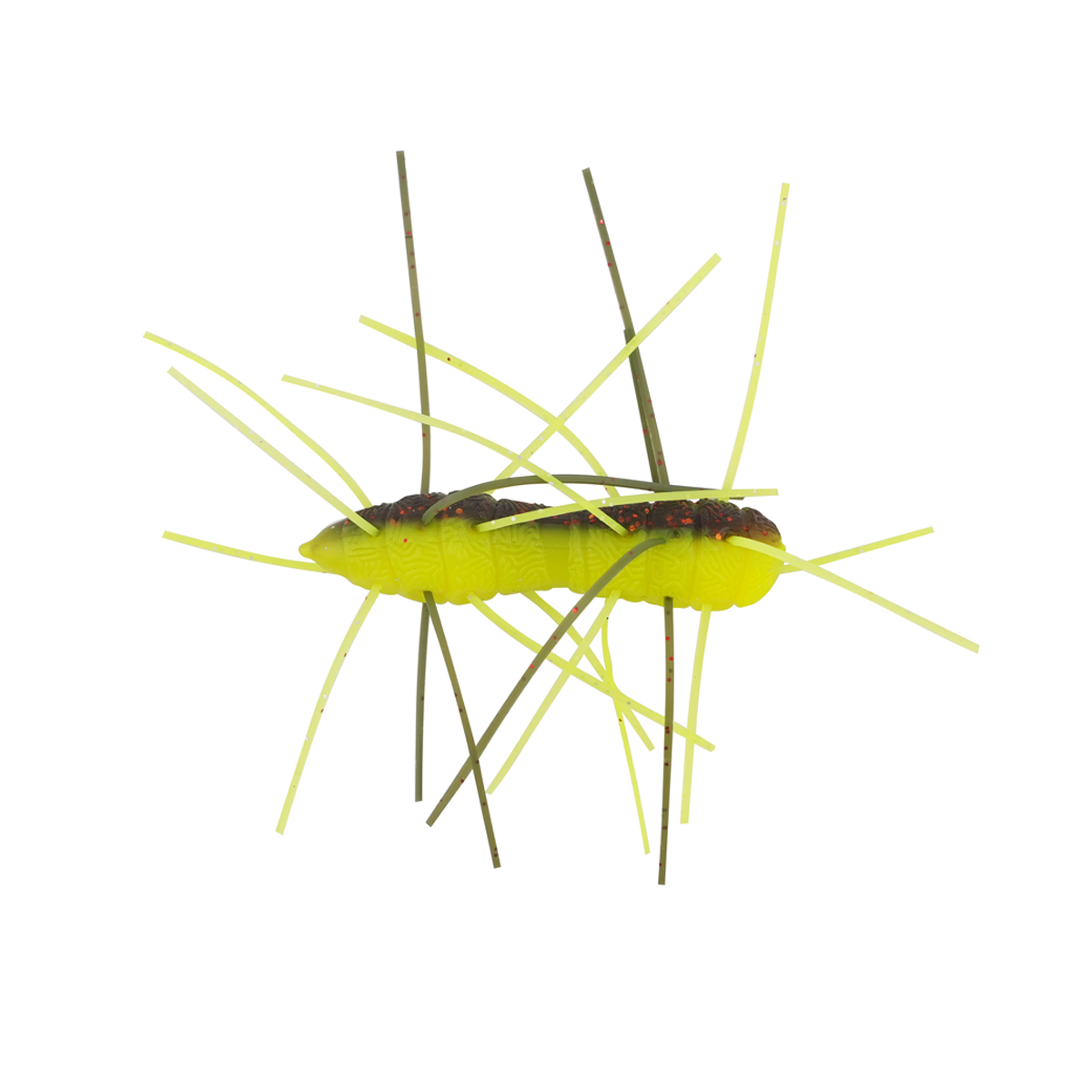 Fuzzy bug toy with yellow body and light yellow legs