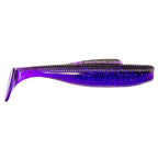 Soft plastic minnow lure, purple with dark back and small violet glitter flecks