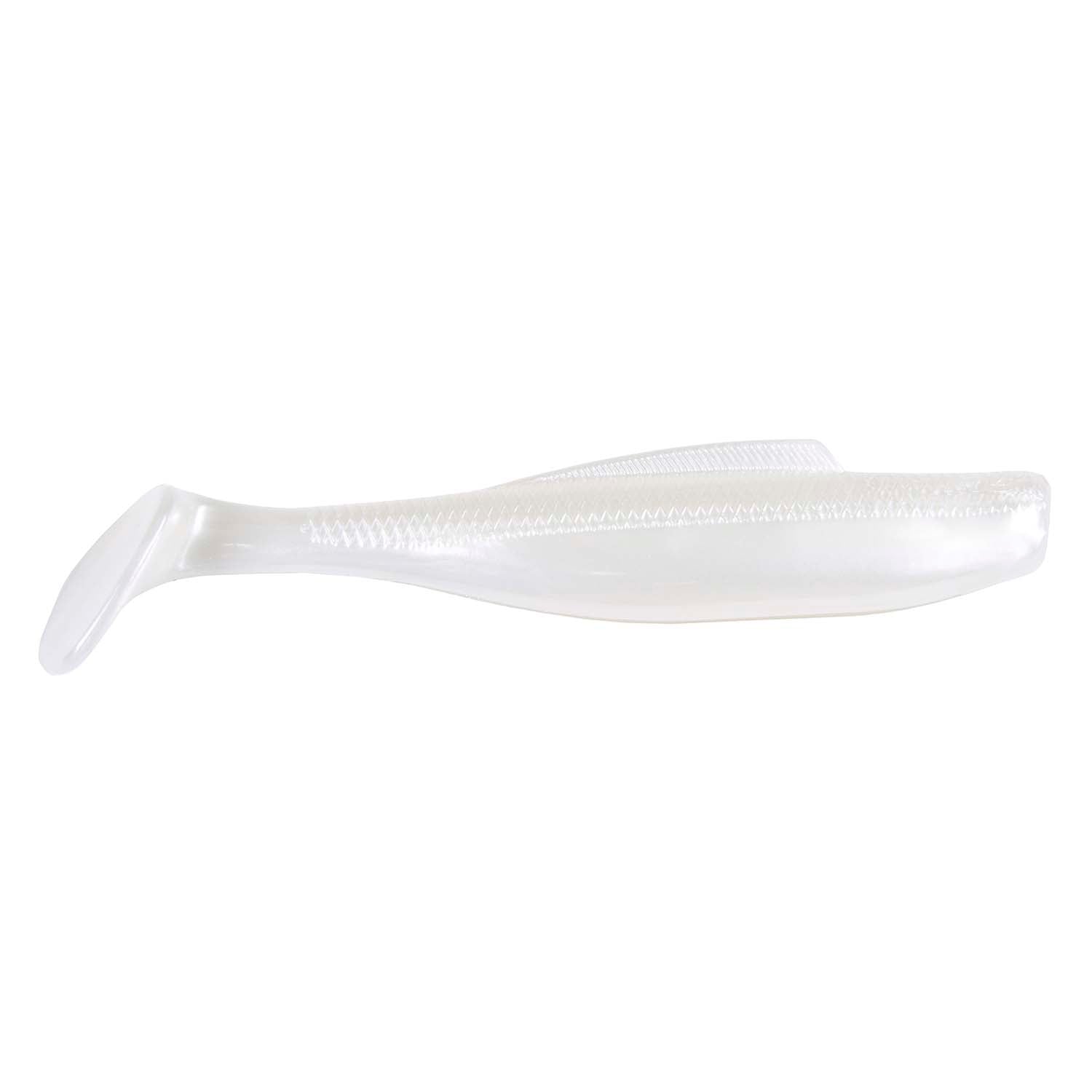 DieZel MinnowZ soft fishing lure, translucent white with faint texture
