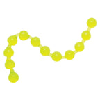 Translucent chartreuse beaded bracelet with round glossy beads, wavy loop