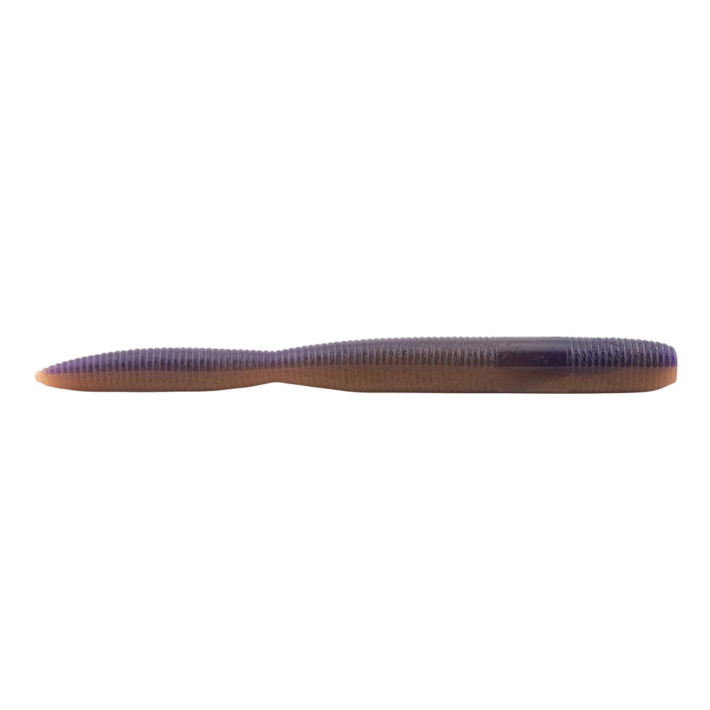 Thick 6-inch stick bait, purple-blue body with lighter tan underside