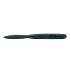 Thick 6-inch stick bait, deep green body with teal and blue speckles