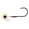 Pearl jighead with round eye insert and black fishing hook