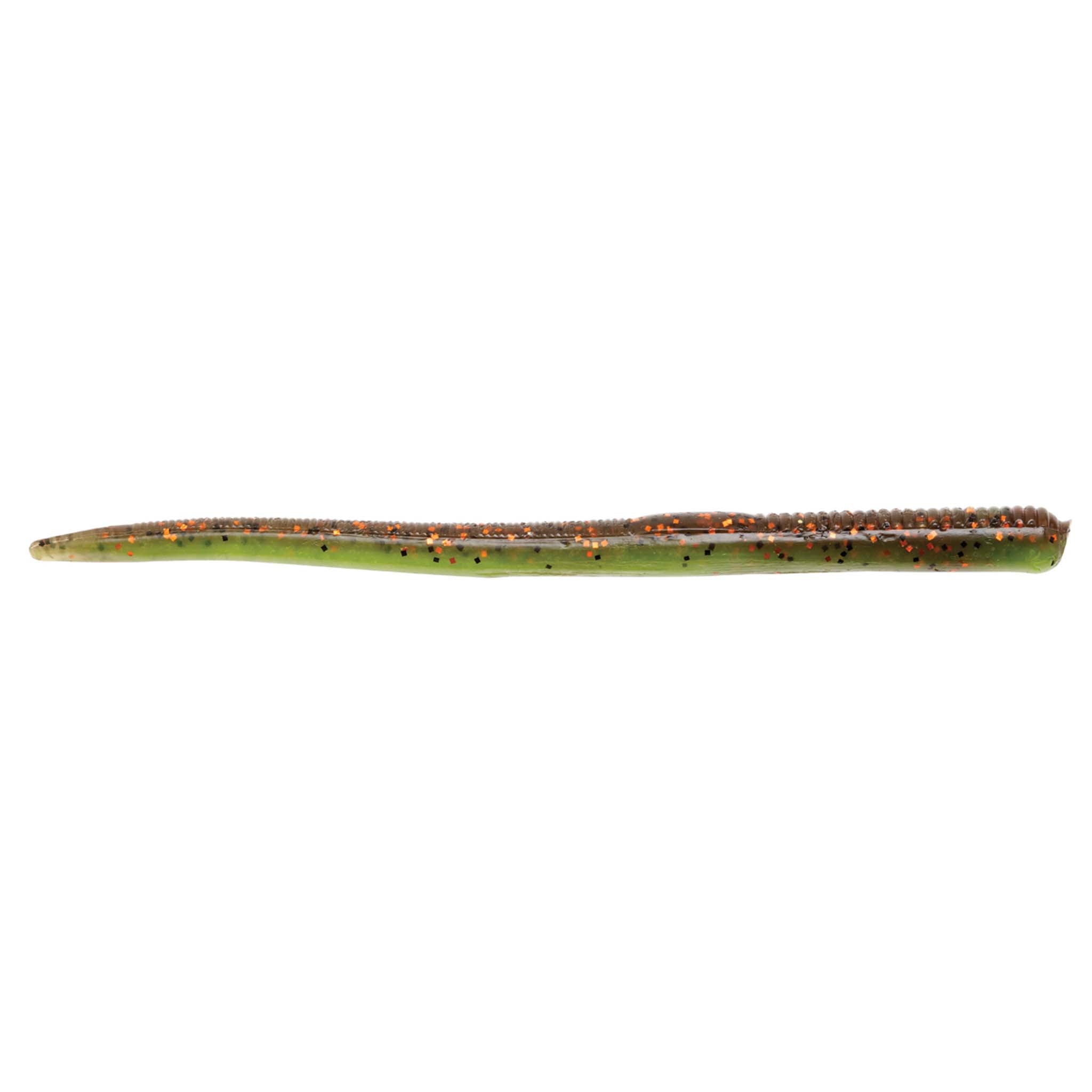 Finesse WormZ soft plastic worm lure, green with copper speckles