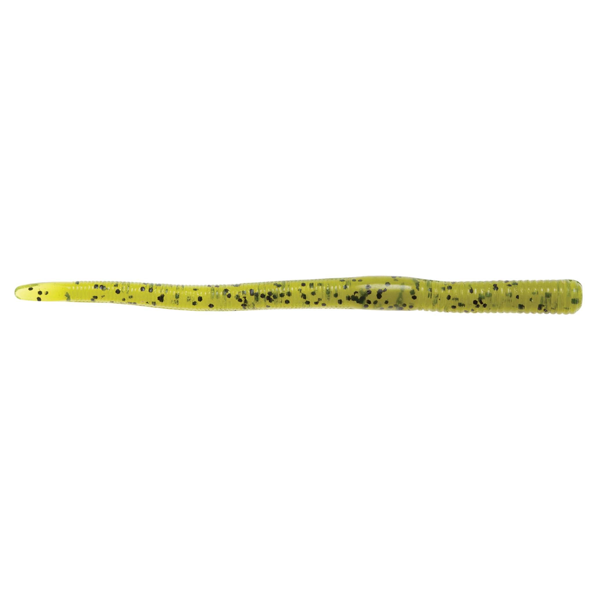 Finesse WormZ soft plastic worm lure, chartreuse with black speckles