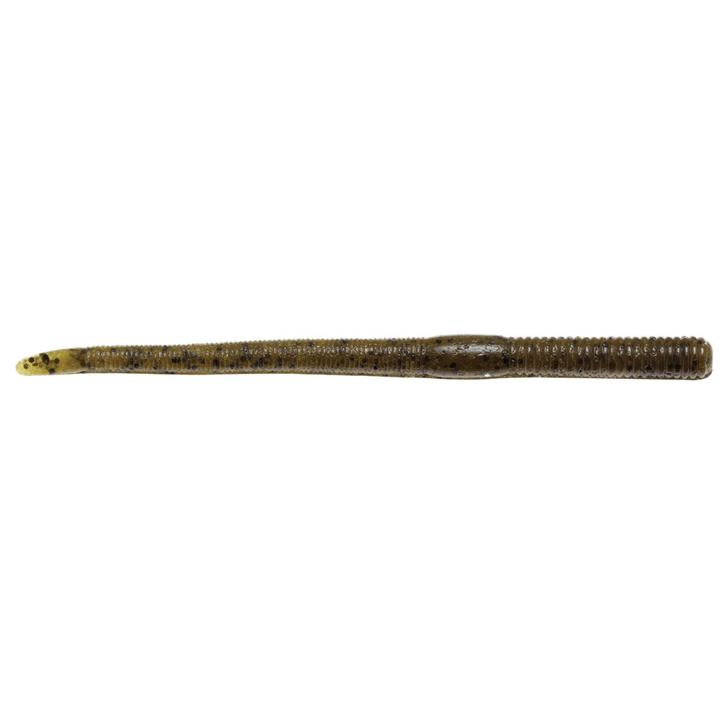 Finesse WormZ soft plastic worm lure, olive-brown with mottled spots