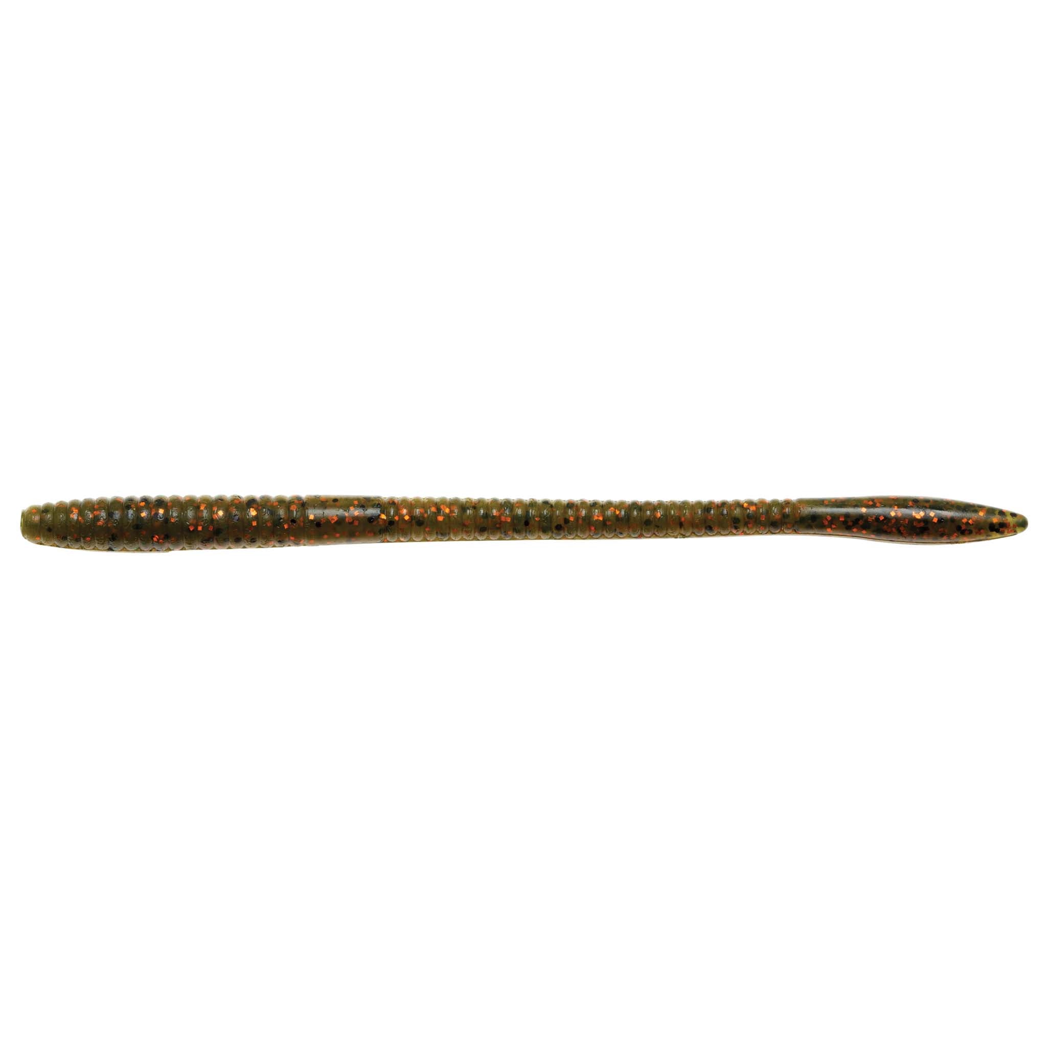 Finesse WormZ soft plastic worm lure, brown with red-orange flecks