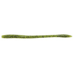 Lime green fishing worm lure with dark speckled dots
