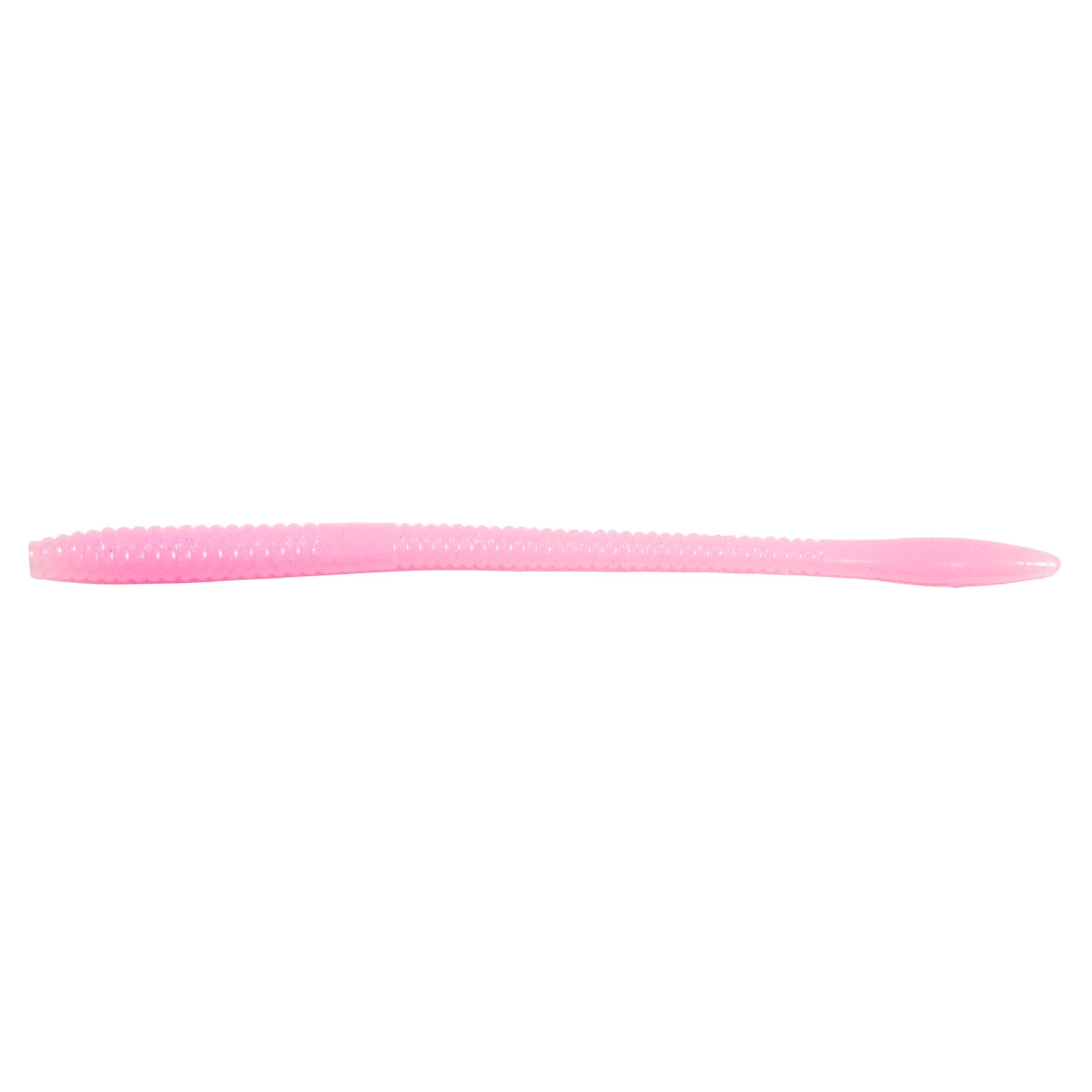 Light pink fishing worm lure with subtle speckled texture