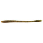 Tan and olive fishing worm lure with dark speckled body