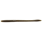 Dark brown fishing worm lure with fine mottled speckle texture