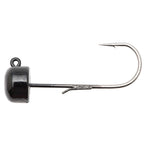 Finesse ShroomZ jig hook with black head and curved silver hook