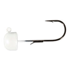 Finesse ShroomZ jig hook with pearl white head and curved dark hook