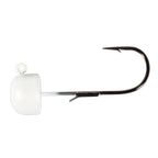 Pearl jig head with fishing hook, silver hook and visible barb