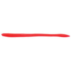 Floating worm lure in red, long ribbed body