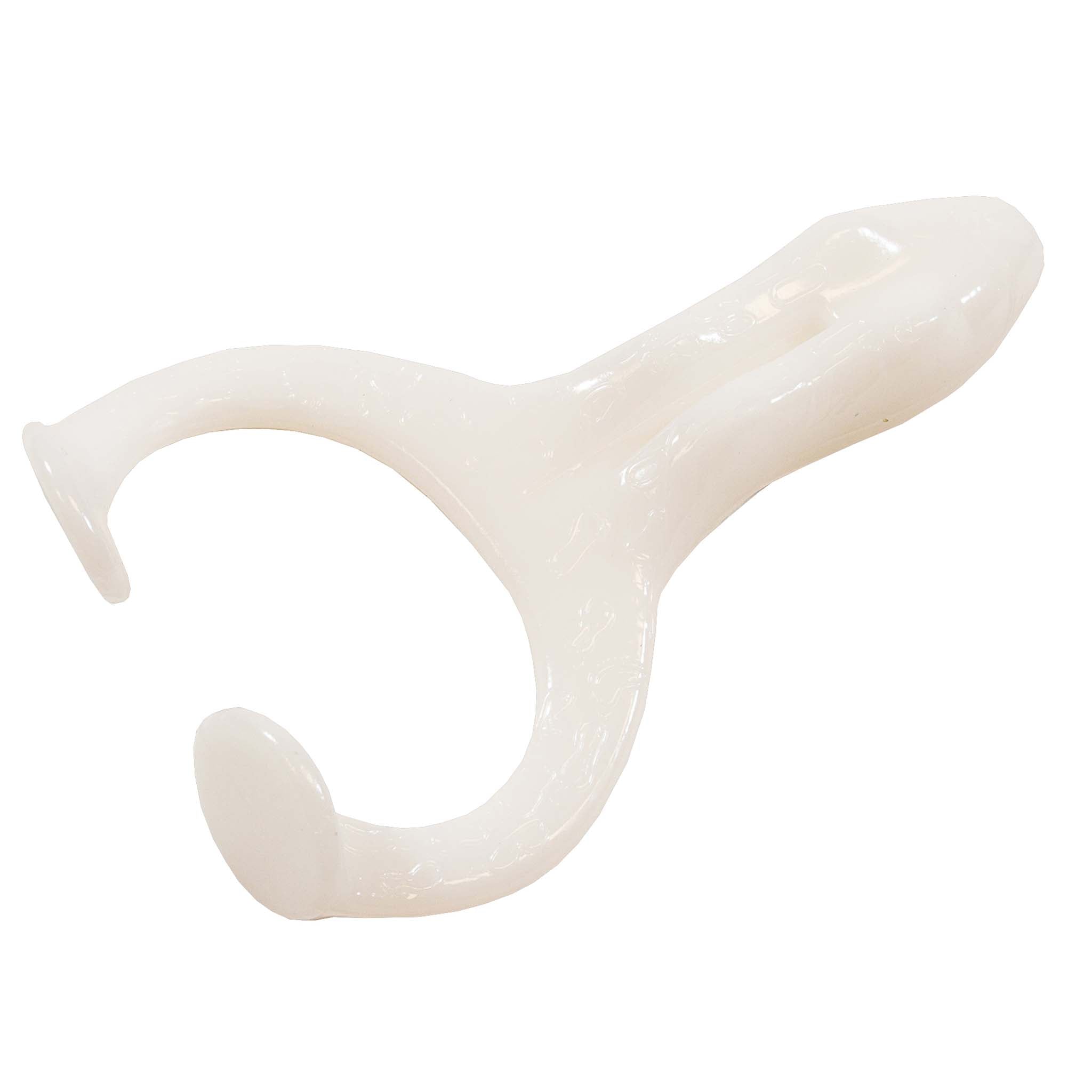 Soft plastic frog lure in translucent white with glossy finish