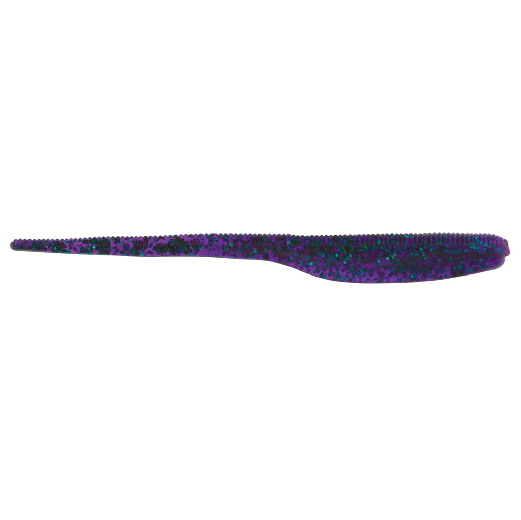 Purple holographic speckled shad-style soft plastic fishing lure