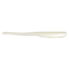 Translucent white shad-style soft plastic fishing lure with smooth tail
