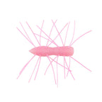 Fuzzy bug toy with bubblegum pink body and long light pink legs