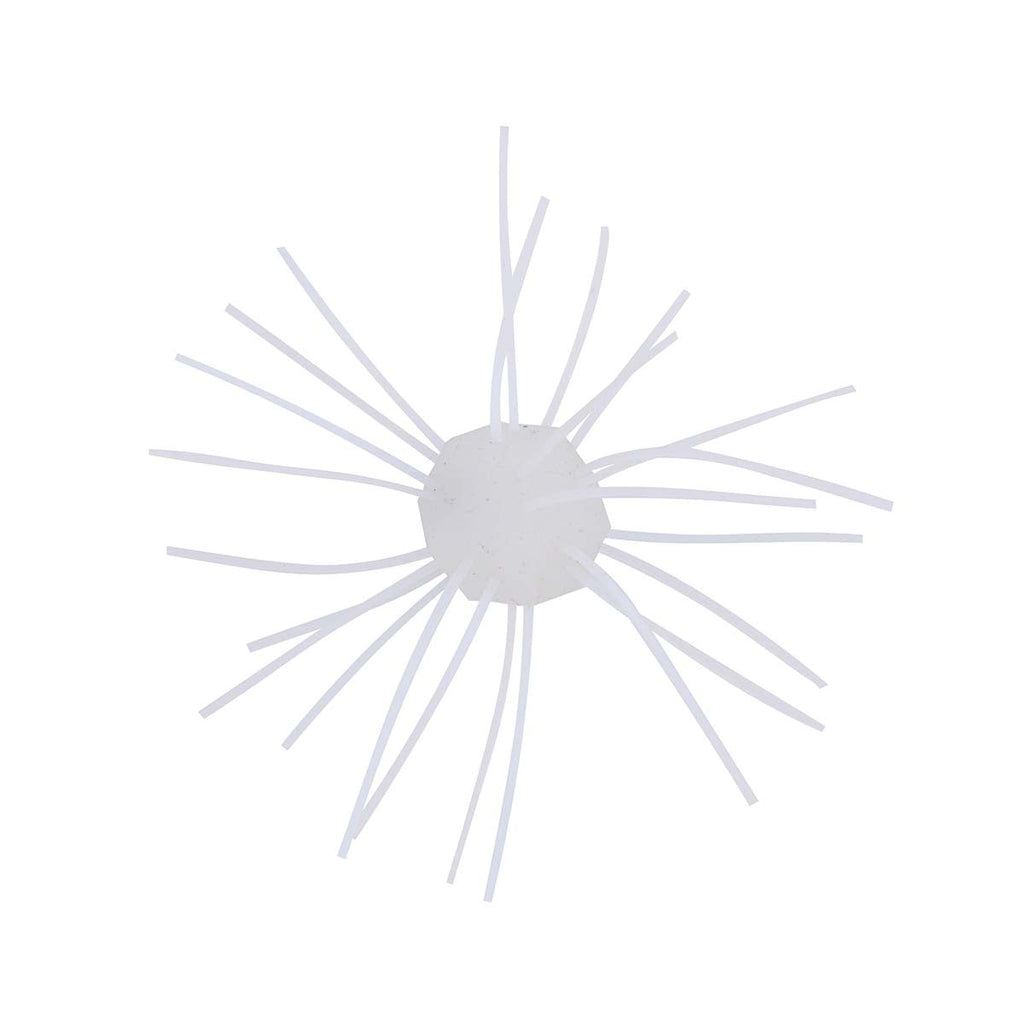 Fuzzy spiky cat toy, pale white with soft gray center