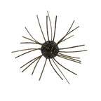 Fuzzy spiky cat toy, dark olive-brown with multicolor glitter center
