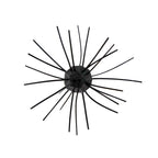 Fuzzy spiky cat toy, black with small colorful specks on center