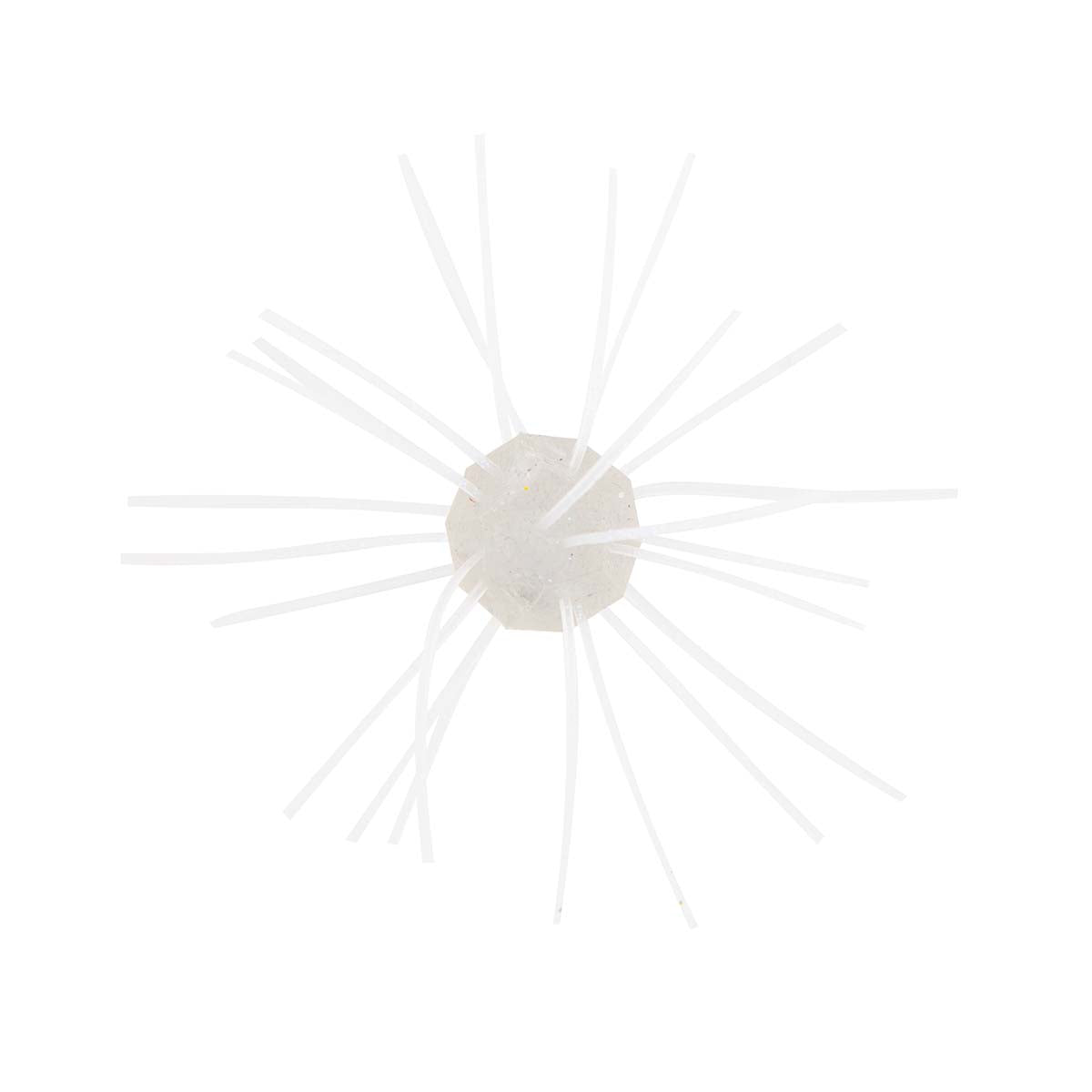 Fuzzy spiky cat toy, light gray with glitter center