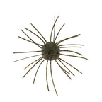 Fuzzy spiky cat toy, olive green with textured gray center