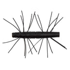 Fuzzy soft fishing bait with dark body and long black hair strands