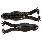 Black soft plastic fishing lure set, ribbed body with split tail and nubs