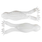 White translucent soft plastic fishing lure set, ribbed body with split tail and nubs