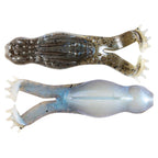Metallic bronze and icy blue glitter soft plastic fishing lure set with split tail and nubs