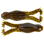 Brown mottled and gold-speckled soft plastic fishing lure set with split tail and nubs