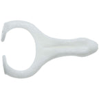 Clear white soft plastic frog lure with molded texture and hollow ring legs