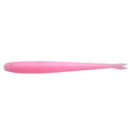Pink fishing lure with smooth body and tapered head