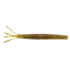 Hula StickZ fishing lure, tan speckled body with yellow forked tail