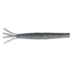 Hula StickZ fishing lure, gray-blue glitter body with light gray split tail