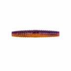 Kingpin fishing lure, purple top and orange bottom segmented body