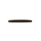 Segmented soft plastic fishing lure, dark olive-brown body
