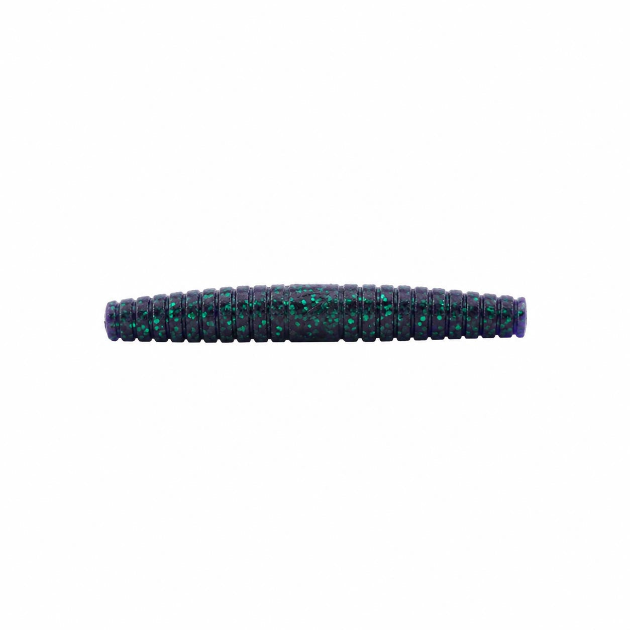Kingpin fishing lure, dark blue-green segmented body with speckled finish